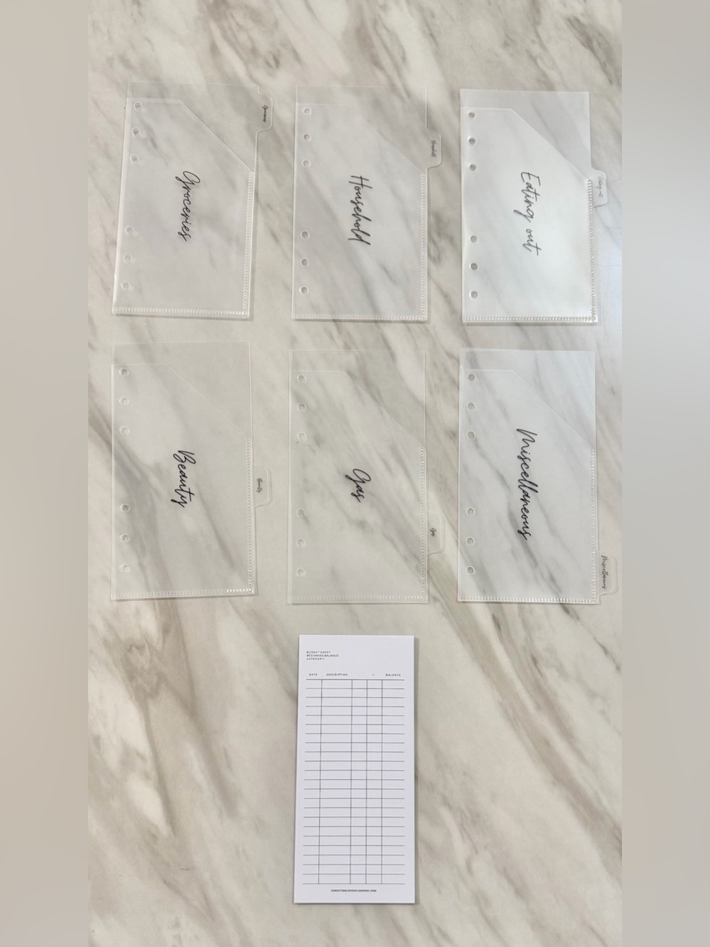 New Christina Loves Planning Personal Rings Cash Envelope Set & 6 Budget Sheets